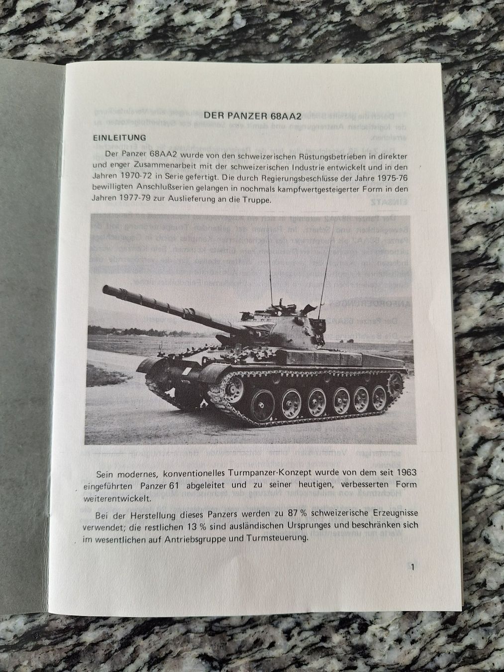Documents: Prospekt Panzer 68AA2 – D'occasion à Lohn-Ammannsegg par Beo71 1