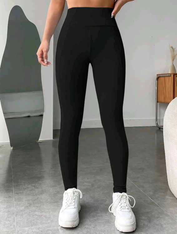 Damen-Hosen Aus Kunstleder Mit Hoher Taille, Super Dehnbar, Schwarze - View #4
