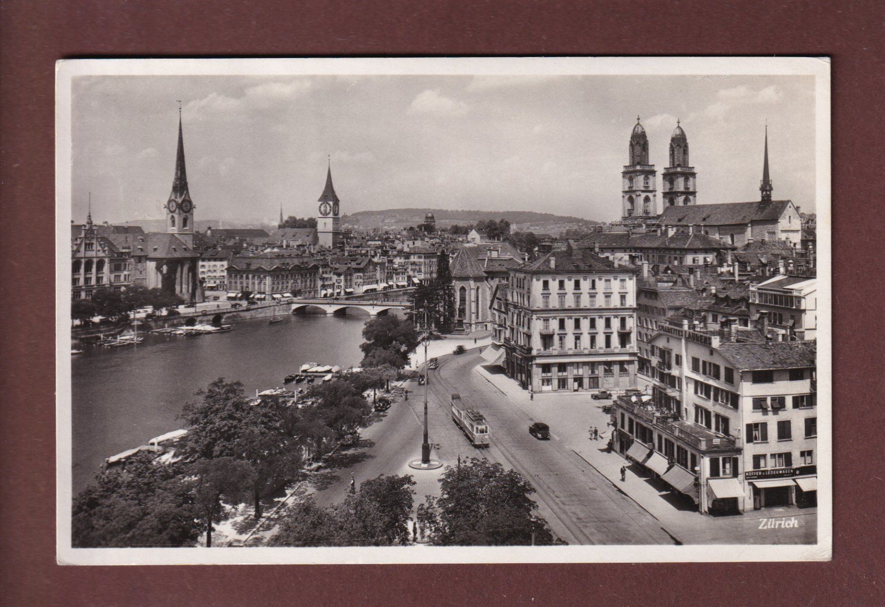 Cartoline postali: ZÜRICH - Teilansicht - 1939 – Usato da Pully venduto da nicecards