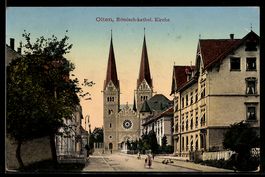 AK Olten, Straßenpartie an der Röm.-kath. Kirche