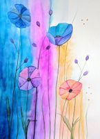 Original Aquarell "Flowery mood" Bild von mir gemalt