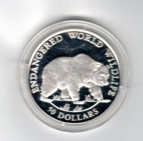 Münze, Cook Island, gefährdete Wildtiere Ag PP 50$