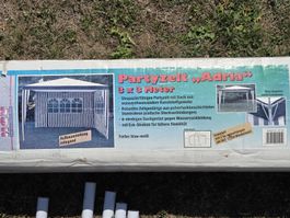 Party-Zelt Adria 3x3m blau-weiss, zerlegt