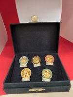 5 Visa Olympia Pins im Etui Set Olympia-Sammlerstück