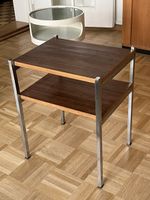 Vintage Beistelltisch Nussbaum/Chrom 60er Jahre Mid Century