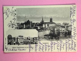 Hôtel Continental et la gare - Lausanne vor 1905