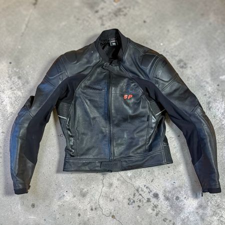 Veste de moto en cuir noir Polo SP FIREFOX taille 52