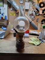 Wandlampe im Landhausstil Messing Holz (T3)