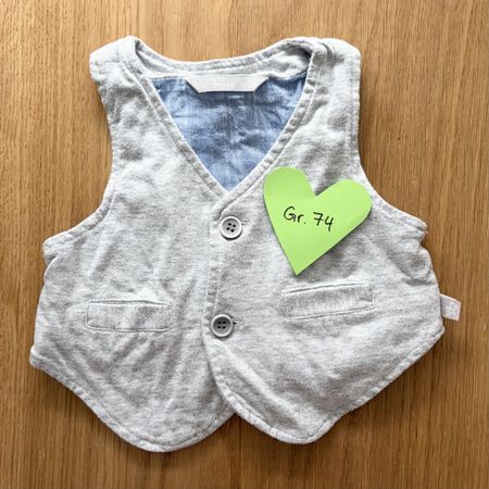 Baby Weste Gr. 74 Grau Baumwolle guter Zustand