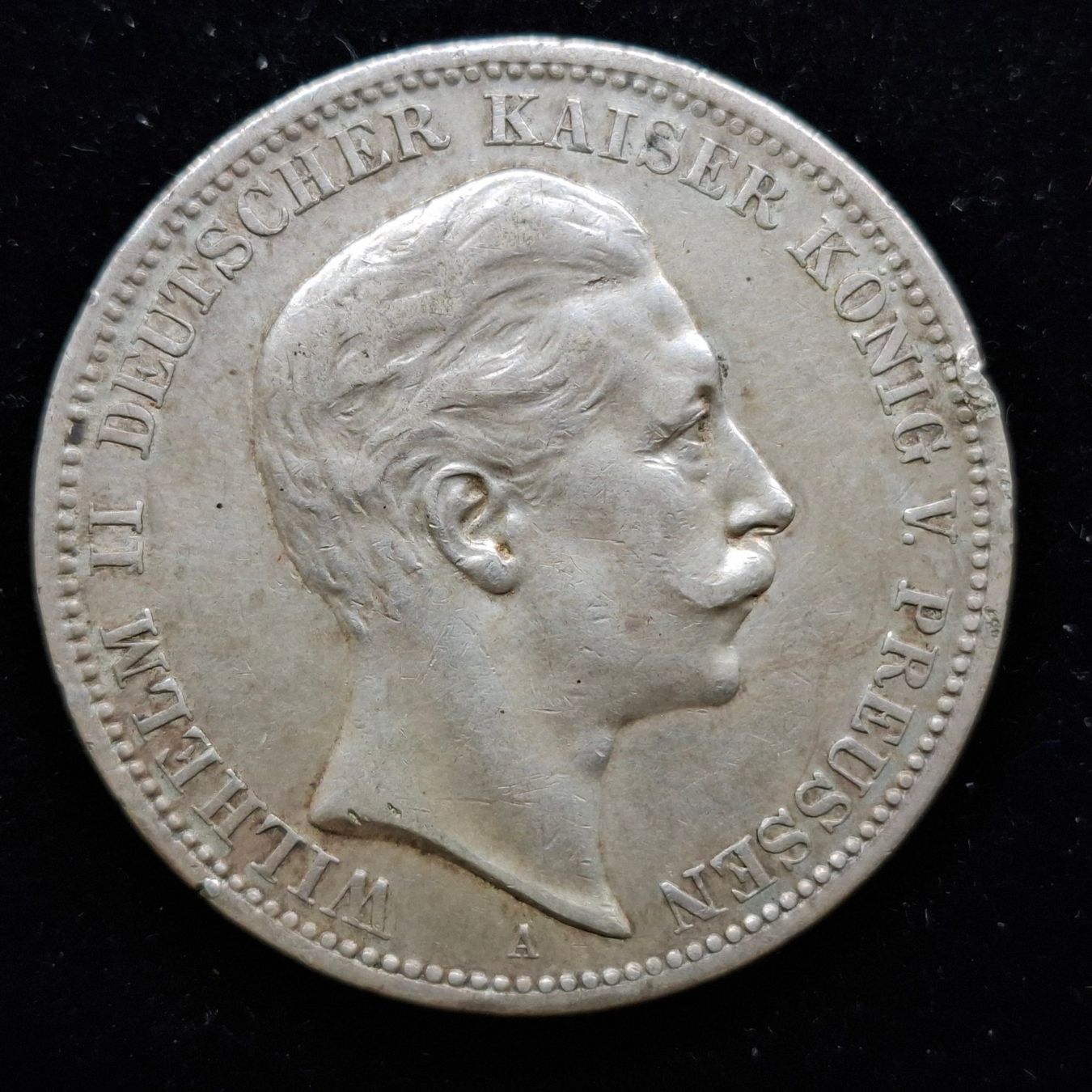 Toutes les monnaies: DR Preussen Kaiser Wilhelm II 3 Mark 1908, Silber – D'occasion à Bern 14 par rvonmay 1