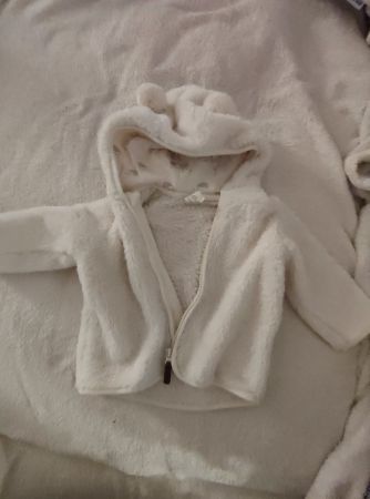 Baby kuschel Jacke weiss