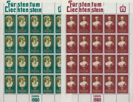 Blocs de Timbres Liechtenstein 1975 1979 1980 **