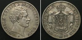 BRAUNSCHWEIG Taler 1858 B, WILHELM Silber SELTEN! ss-vz