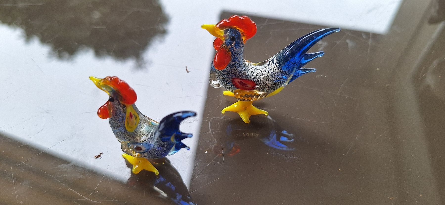 Figuren: Zwei Hahn Glasfiguren  – Gebraucht aus Gretzenbach von Chillkrot 3