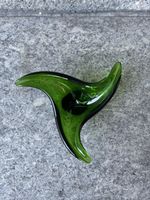 Grüner Glas Aschenbecher 80er Vintage Design