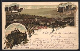 Litho Winterthur, Bahnhof, Schloss Kybur