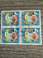 Helvetia Briefmarken Pro Juventute 1985 Viererblock Top!