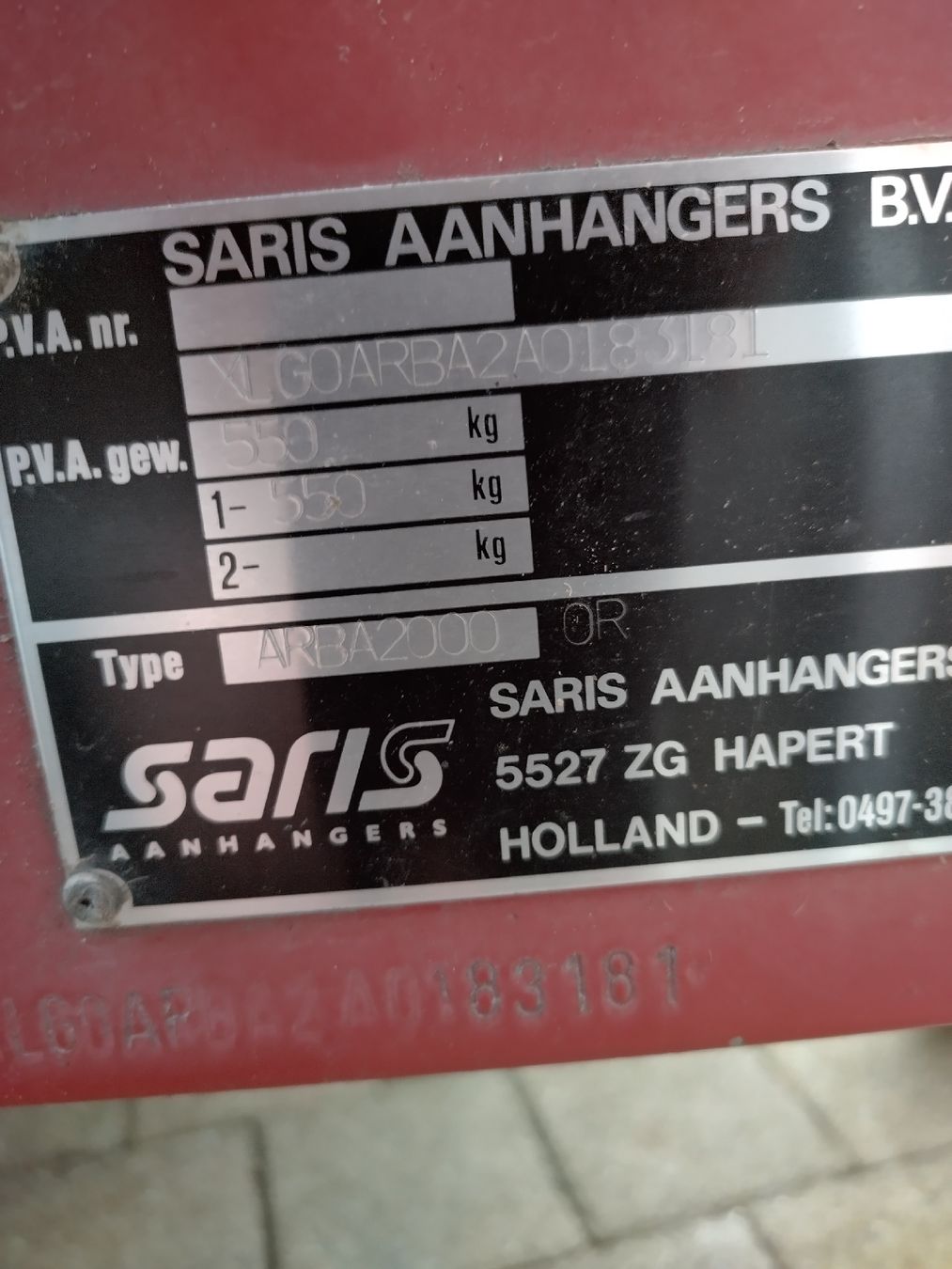 Saris Rimorchi: Saris ARBA 2000 Kofferanhänger – Usato da Altstätten SG venduto da Spatz4532 1