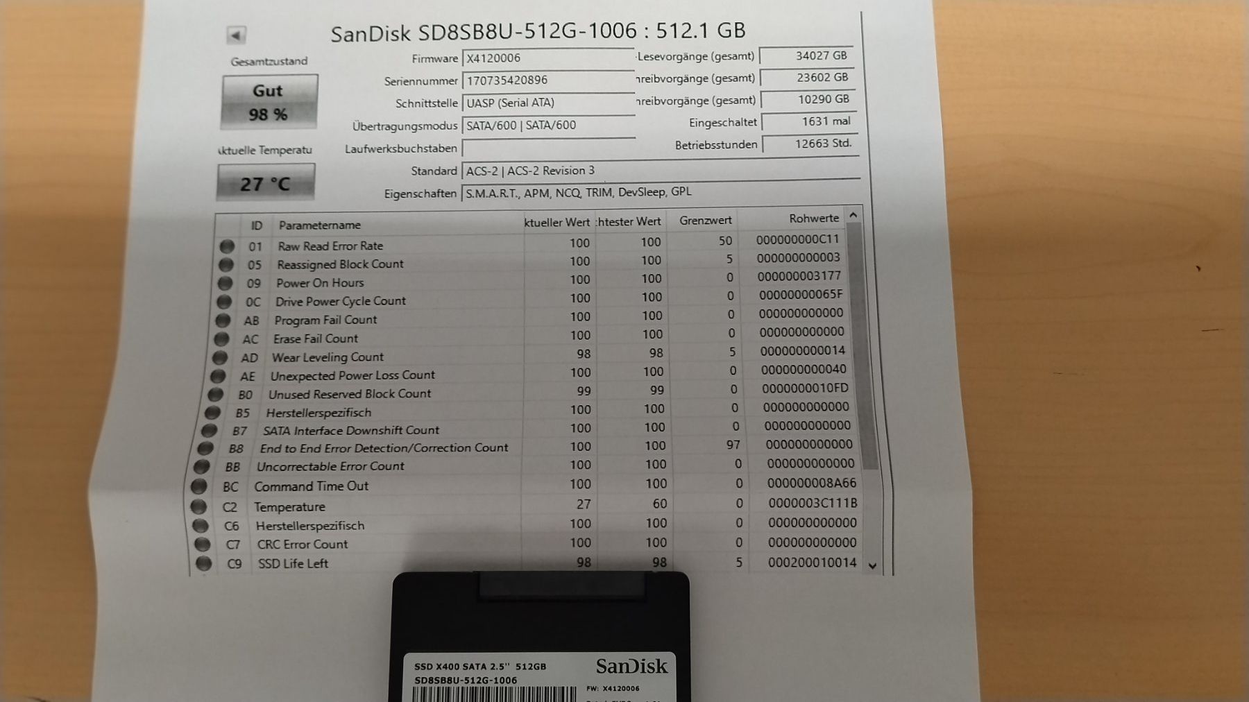 Sandisk Dischi rigidi: SanDisk SSD X400 512GB 2.5" gewipt – Usato da Wallisellen venduto da mic_gg2g 1