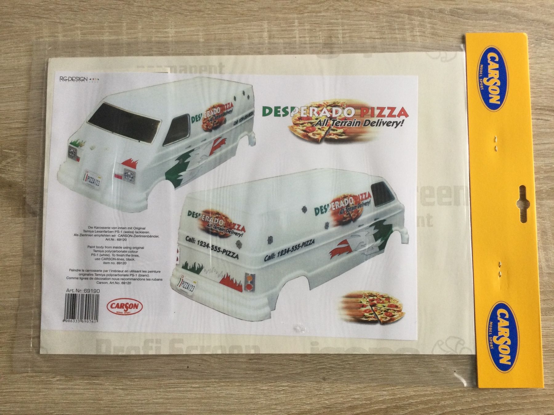Tamiya Modellismo RC: Carson Pizza Bus Kleber 1:10 – Nuovo e nell'imballaggio originale da Mezzovico venduto da Herbie53