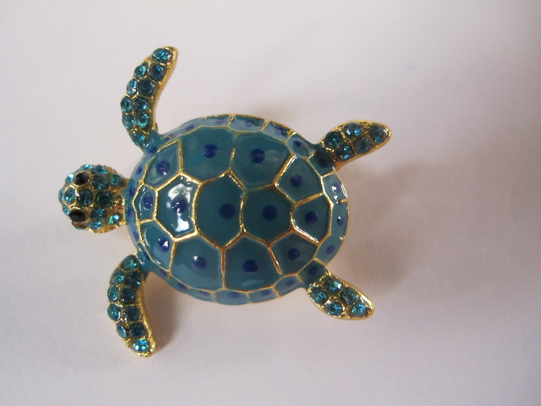 Spille & Fermagli: Blaue Schildkröten Brosche mit Strass, neuwertig! – Nuovo (secondo la descrizione) da Löhningen venduto da Chimae67 1