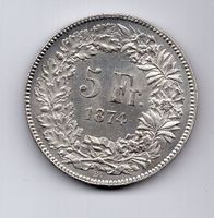 (2346) CH, 5 Franken 1874 B. stgl
