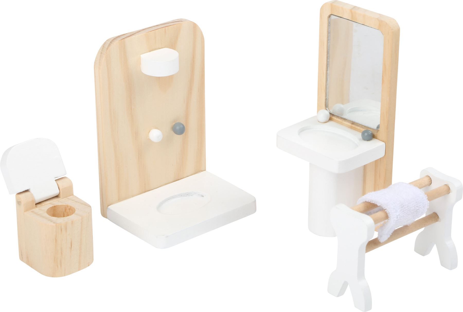 Puppenhäuser & -möbel: Puppenhausmöbel Set (Stube, Bett, WC etc – Neu und originalverpackt aus Wettingen von Swala 2