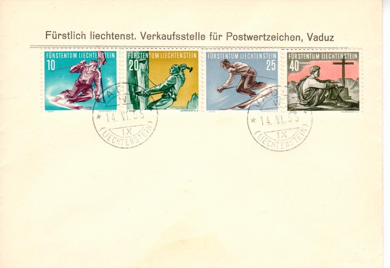 Alle Briefmarken: Liechtenstein  14.IV.1955 – Gebraucht aus Wolhusen von Curver9