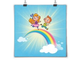 Poster fürs Kinderzimmer - 6/7: KINDER AUF EINEM REGENBOGEN