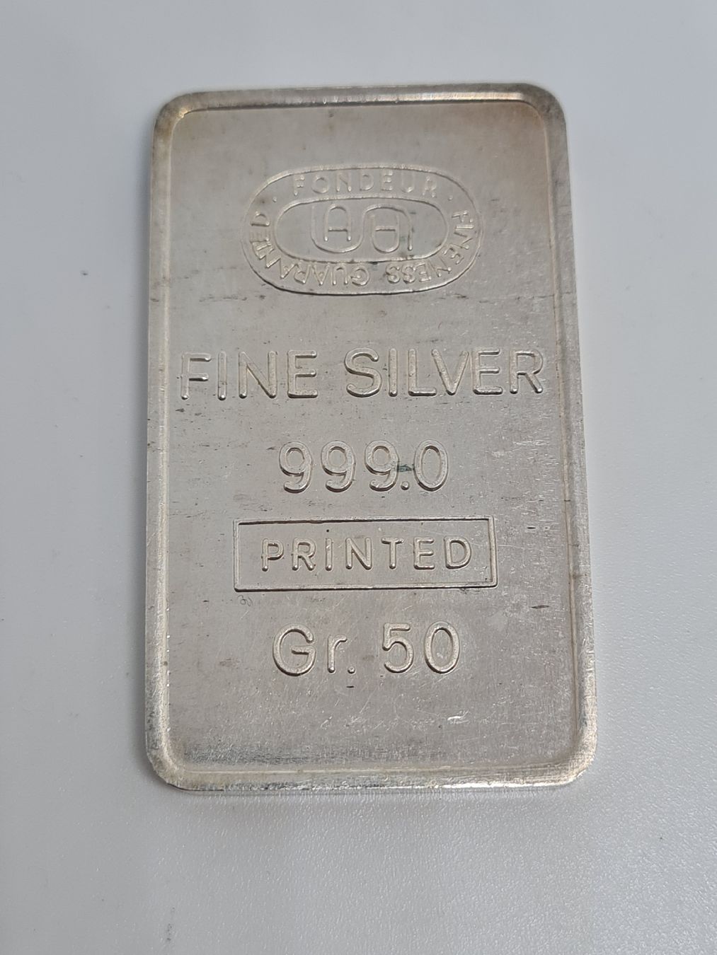 Metalli preziosi: 50 Gramm Silberbarren - 999.0 – Usato da Delémont venduto da Godeau25