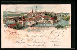 Litho Bern, Panoramablick auf die Stadt