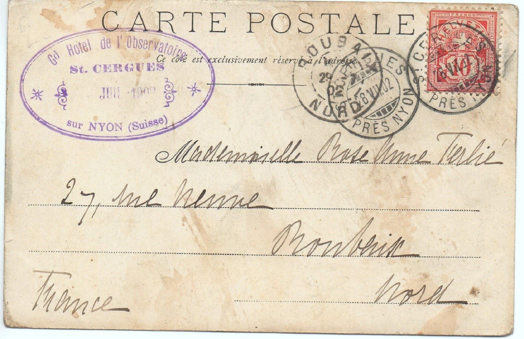 Cartes postales: SAINT-CERGUES Abfahrt der Postkutsche – D'occasion à Jona par philajona 1