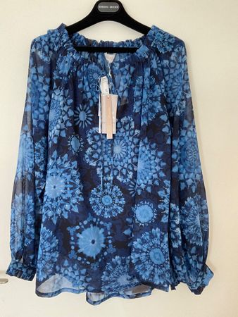 Dea Kudibal Seiden Bluse Gr XS - S Azurblau NEU NP 300
