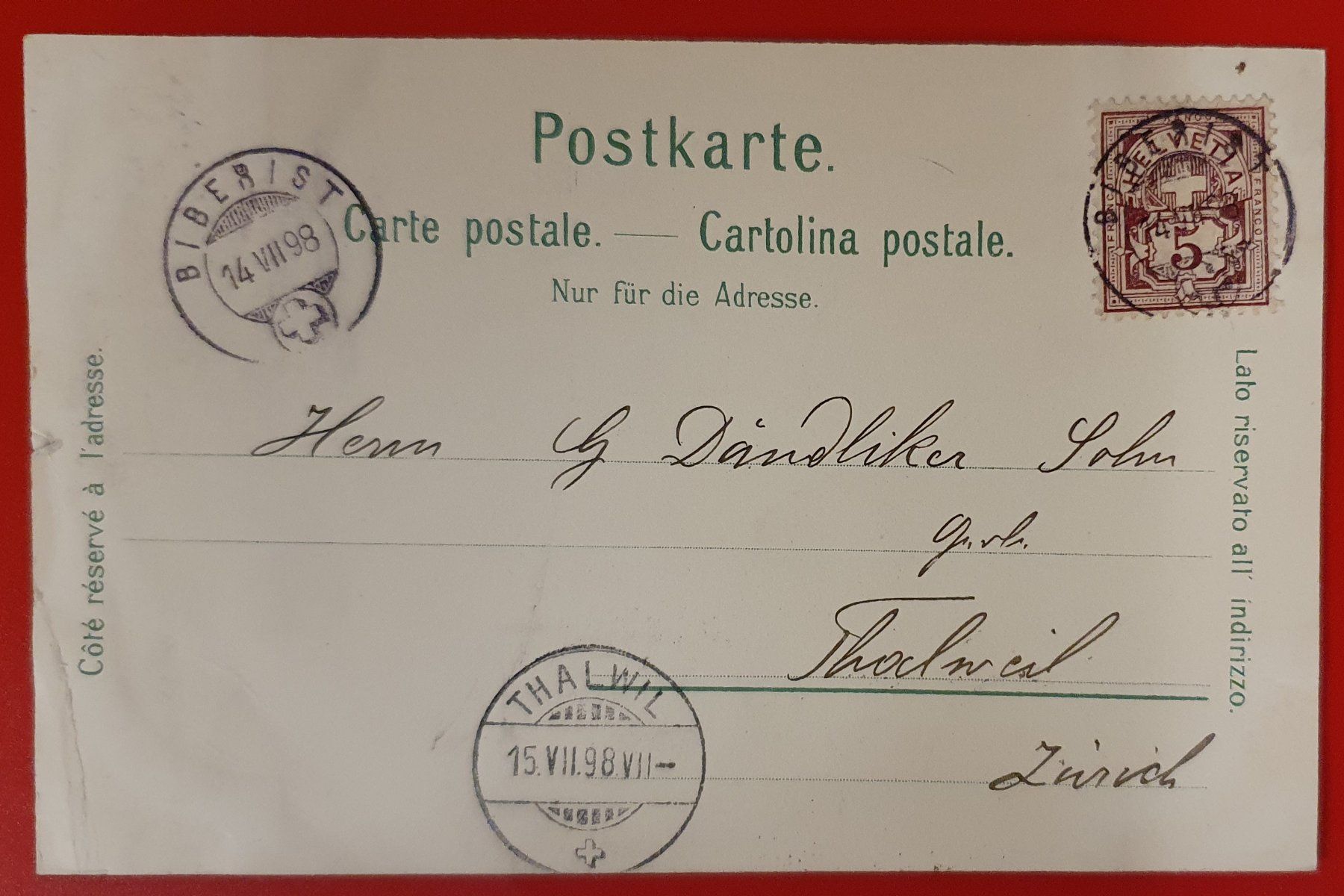 Cartoline postali: Gruss aus Biberist 1898 – Usato da Kreuzlingen venduto da Rschweiz1 1