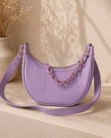 BORSA LILLA A MEZZALUNA