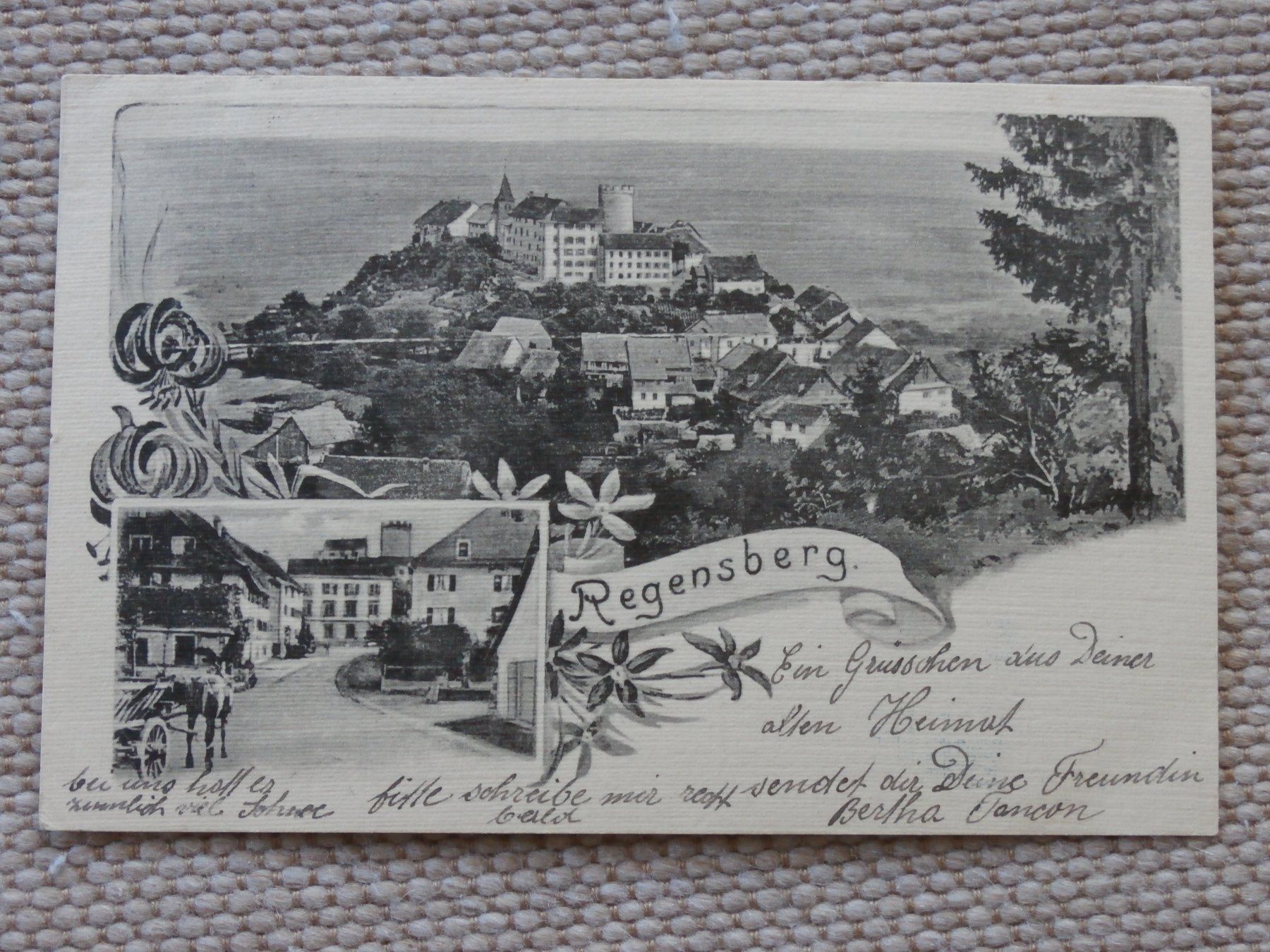 Ansichtskarten: AK Regensberg 1911 – Gebraucht aus Zürich von tiburzio