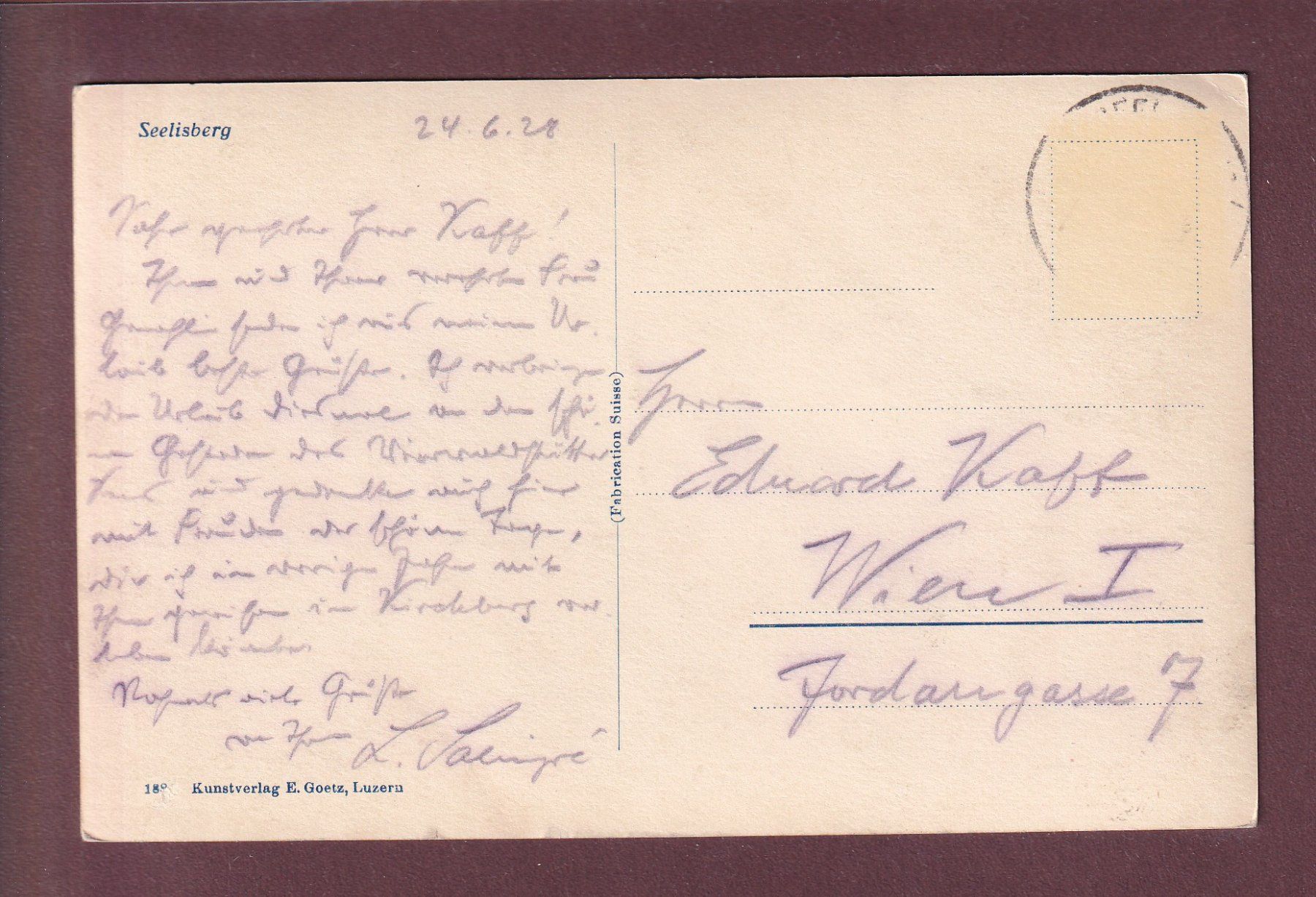 Cartes postales: SEELISBERG - 1921 – D'occasion à Pully par nicecards 1