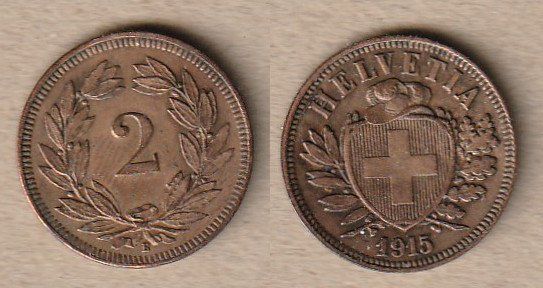 Tutti le monete: 2 Rappen 1915 – Usato da Allschwil venduto da Coinfreak