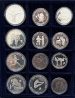 12 Silbermünzen Set XXIV. Olympischen S