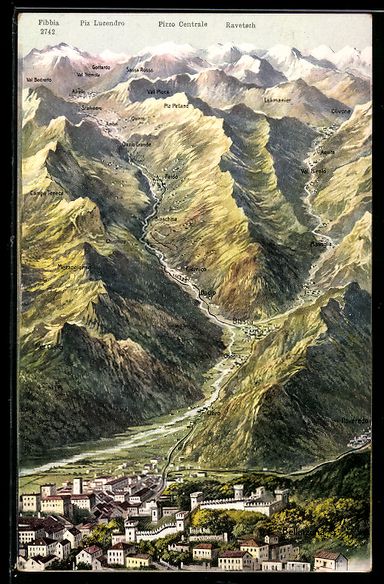 Cartoline postali: AK Bellinzona-Airolo, Gotthardbahn – Usato da Berlin venduto da bartko-reher