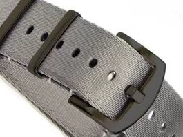 22mm Nato Textil Uhren-Armband grau, Nylon, Uhrenband