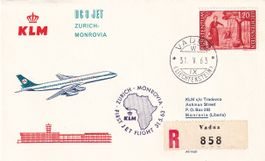 Erstflug KLM Zürich - Monrovia (Liberia) 1963, ab FL