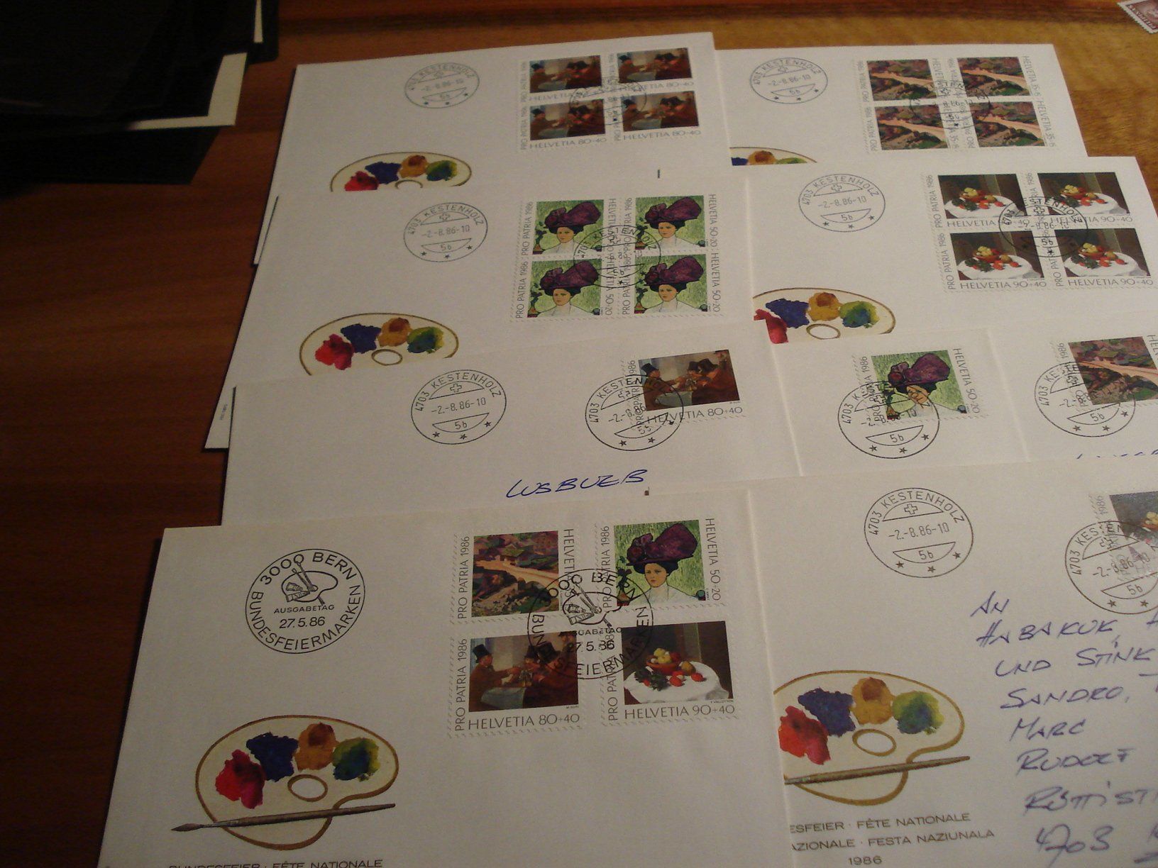 Tous les timbres: Pro Juventute 1986, FDC Satz + Briefe Einzel + 4erblock – D'occasion à Niederwil AG par morostahu 1