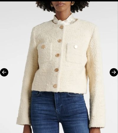 FRAME Jacke Bouclé Creme Grösse L