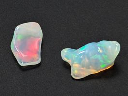 Opal - Äthiopischer Welo Opal 2Stk. 10 und 11mm, 2.40ct
