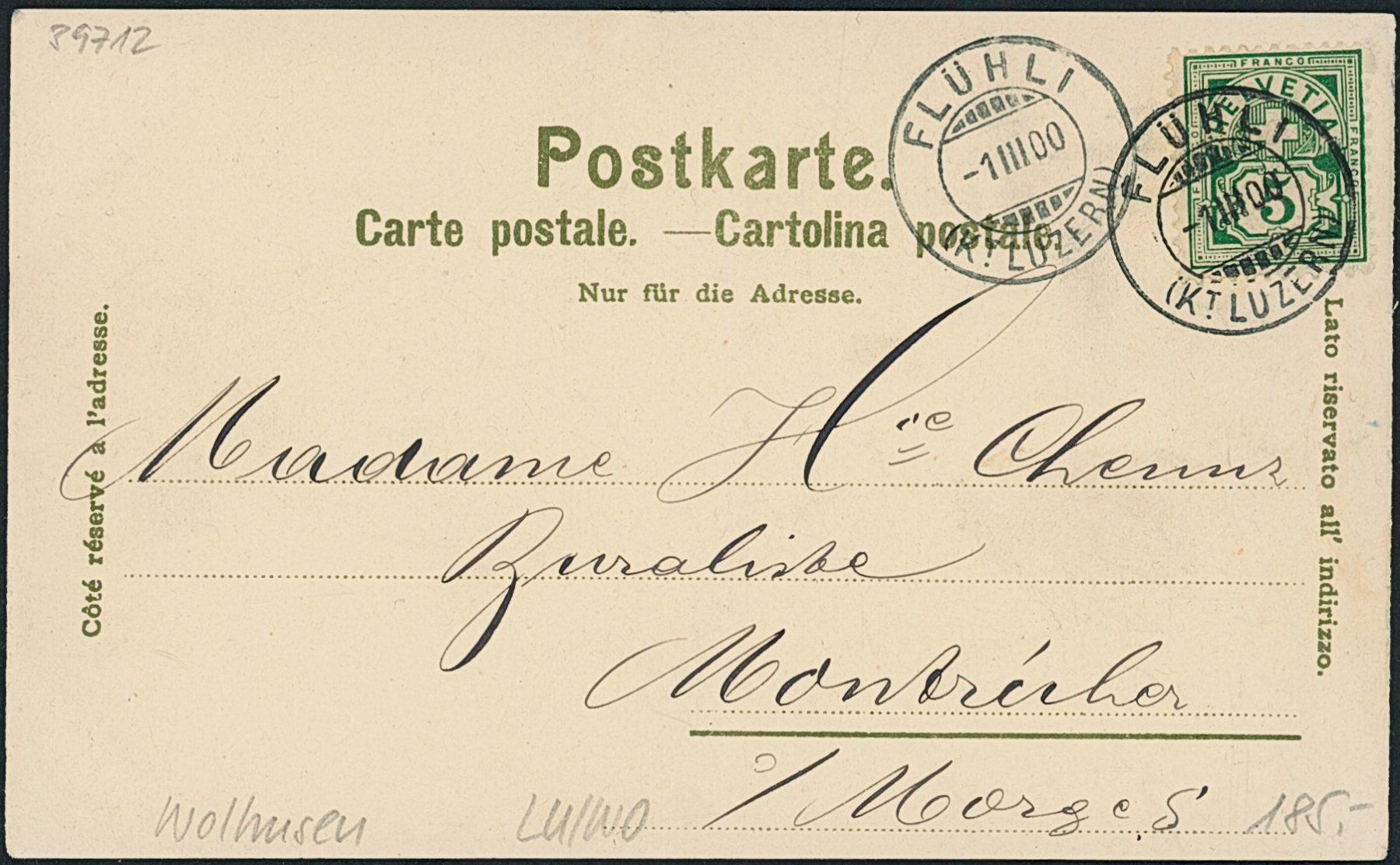 Cartoline postali: LU Wolhusen - Litho – Usato da Schindellegi venduto da leecollect 1