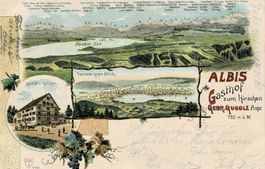 ALBIS mit Gasthof zum Hirschen ZH sehr schöne Litho 1903!