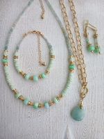 Schmuckset, 2 Halsketten+Armband+Ohrringe, neu