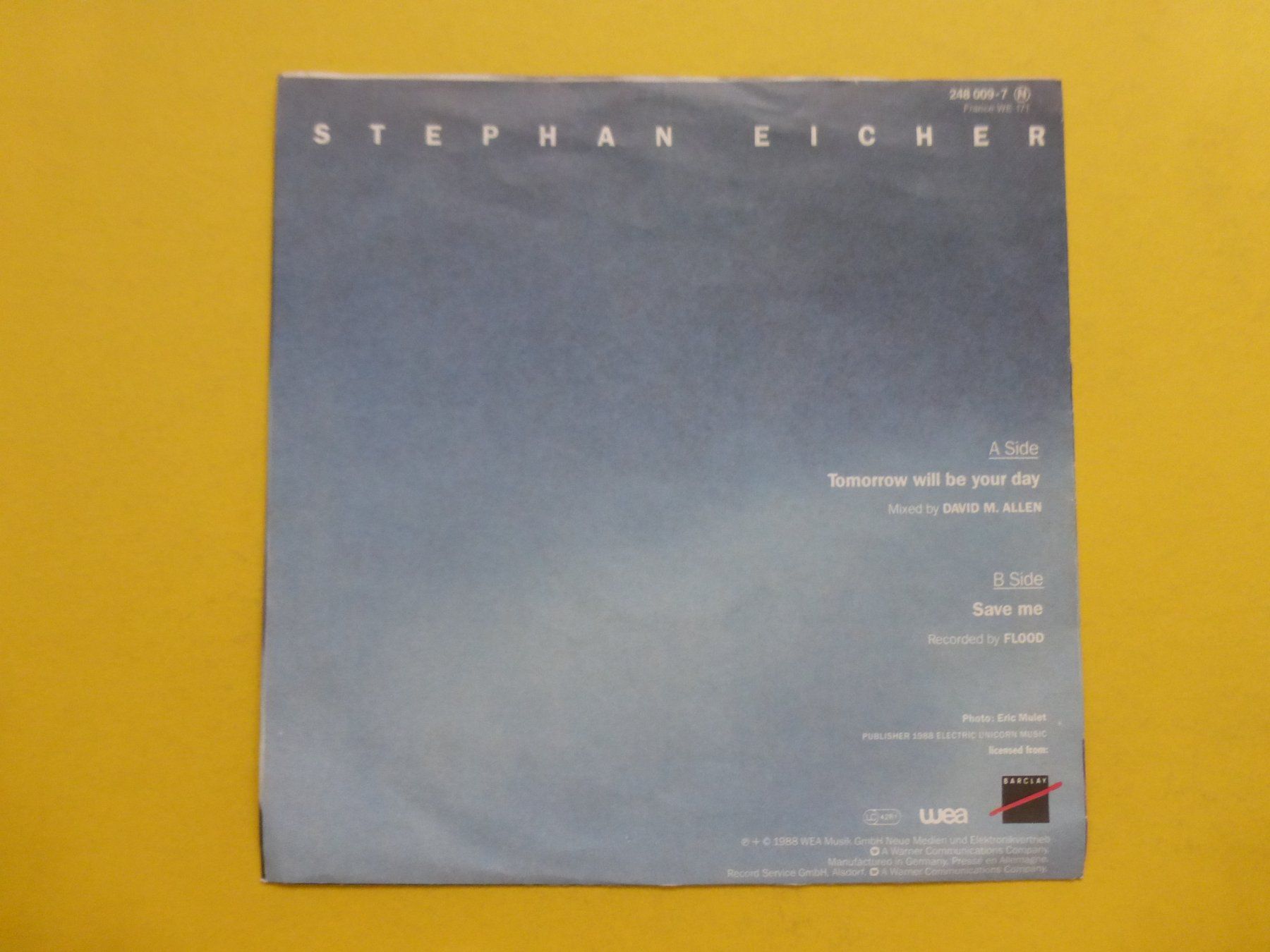 Dischi in vinile: Stephan Eicher – Tomorrow Will Be Your Day – Usato da Zürich venduto da Swiss57 1