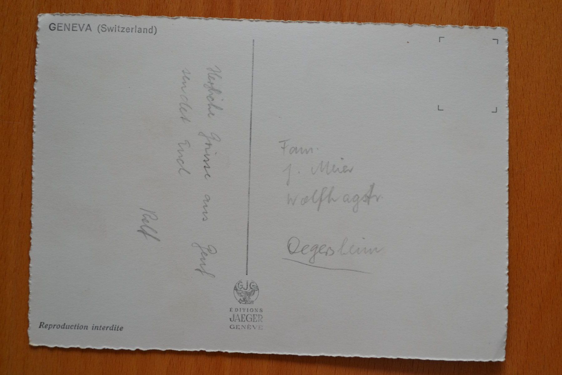 Cartoline postali: AK Geneva GE – Usato da Beinwil am See venduto da kajak55 1